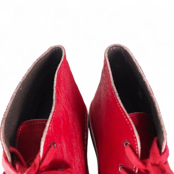 MiMao Calf Hair Classic Crepe Sole Chukka Boots 'Red" Women's 7/37 - Picture 11 of 11